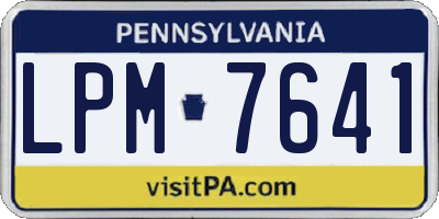PA license plate LPM7641