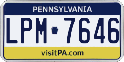 PA license plate LPM7646