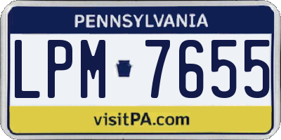 PA license plate LPM7655