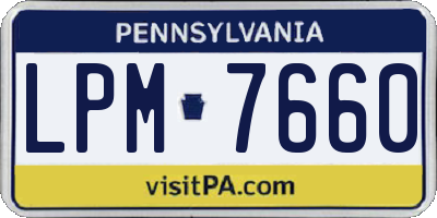 PA license plate LPM7660