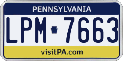 PA license plate LPM7663