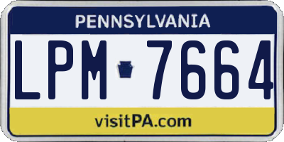 PA license plate LPM7664