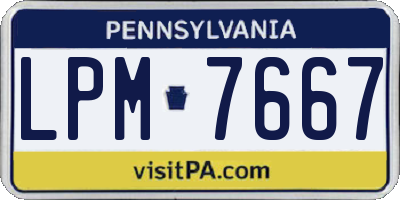 PA license plate LPM7667