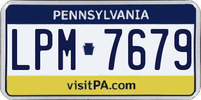 PA license plate LPM7679