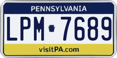 PA license plate LPM7689