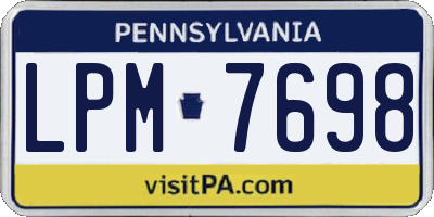 PA license plate LPM7698
