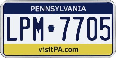 PA license plate LPM7705