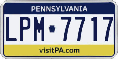 PA license plate LPM7717