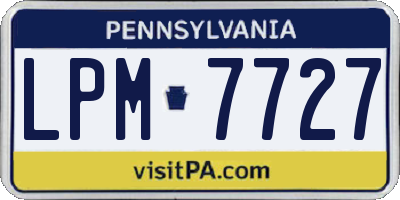 PA license plate LPM7727