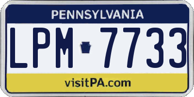 PA license plate LPM7733