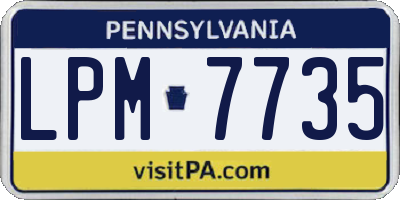PA license plate LPM7735