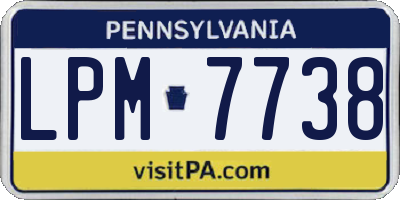 PA license plate LPM7738