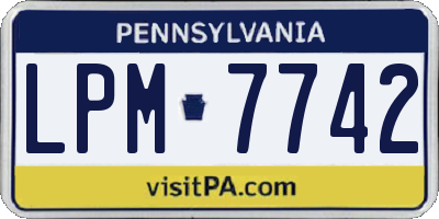 PA license plate LPM7742