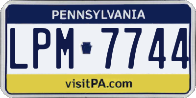 PA license plate LPM7744