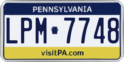 PA license plate LPM7748