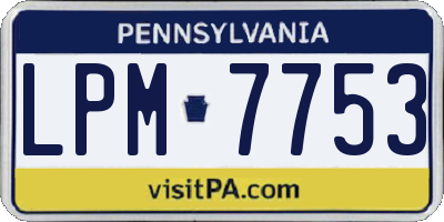 PA license plate LPM7753