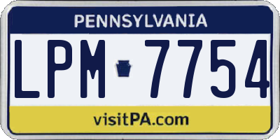 PA license plate LPM7754