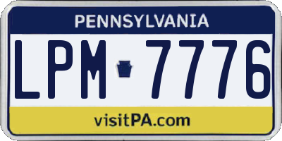 PA license plate LPM7776