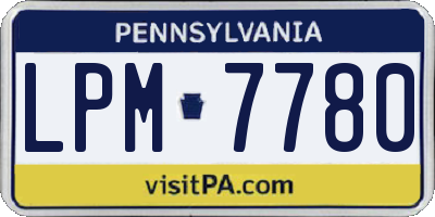 PA license plate LPM7780