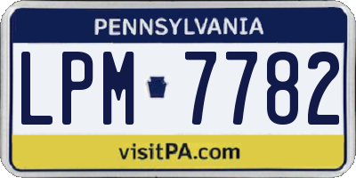 PA license plate LPM7782