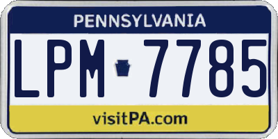 PA license plate LPM7785