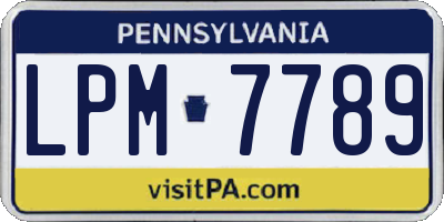 PA license plate LPM7789