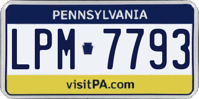 PA license plate LPM7793