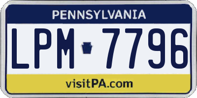 PA license plate LPM7796
