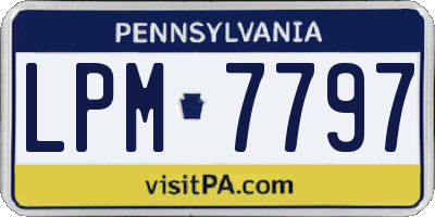 PA license plate LPM7797