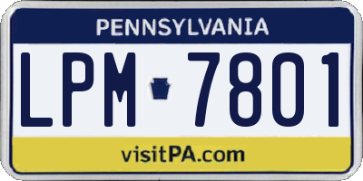 PA license plate LPM7801