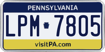 PA license plate LPM7805