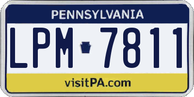 PA license plate LPM7811