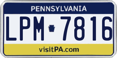 PA license plate LPM7816