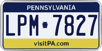 PA license plate LPM7827