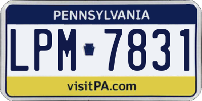 PA license plate LPM7831