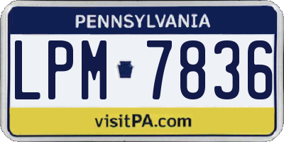 PA license plate LPM7836