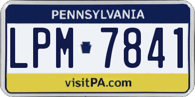 PA license plate LPM7841