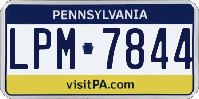 PA license plate LPM7844