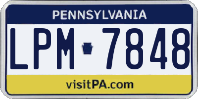 PA license plate LPM7848