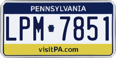 PA license plate LPM7851