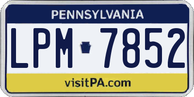 PA license plate LPM7852