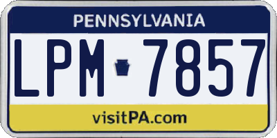 PA license plate LPM7857