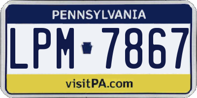 PA license plate LPM7867