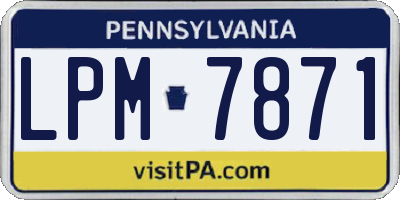 PA license plate LPM7871