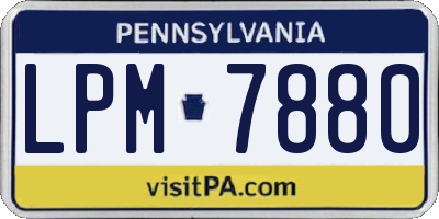 PA license plate LPM7880