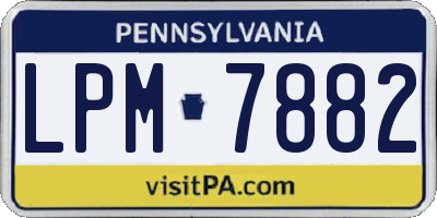 PA license plate LPM7882