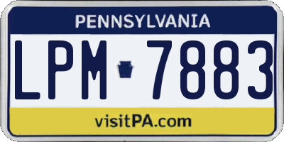 PA license plate LPM7883
