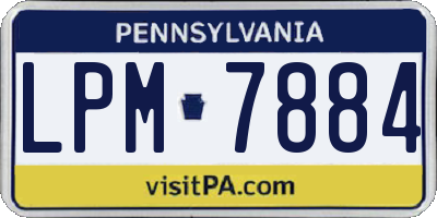 PA license plate LPM7884