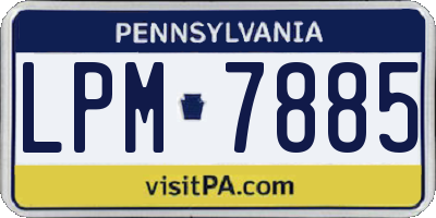 PA license plate LPM7885