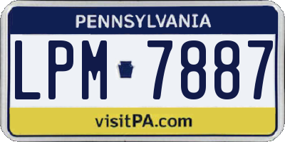 PA license plate LPM7887